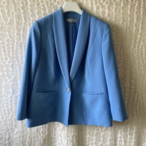 KASPER Iconic Stretch Crepe Powder Blue Jacket size (14).
